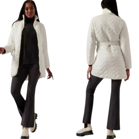 ATHLETA Mendocino Quilted Jacket in Magnolia White Size Small — GORGEOUS!!! - Picture 1 of 10